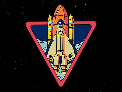 Space Shuttle Patch Design moon patch space stars