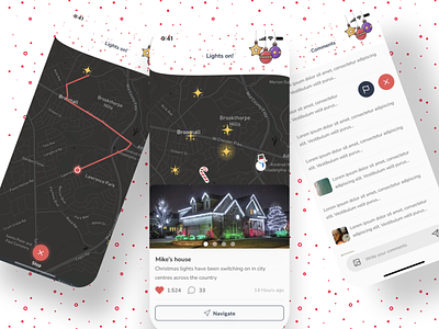 Christmasprism App Design app christmas design finder illustration lights map mobile app ui