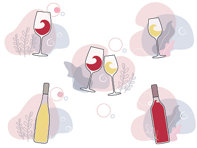 Icons for online wine shop glasses icon set illustration ui vector art vector illustration wine