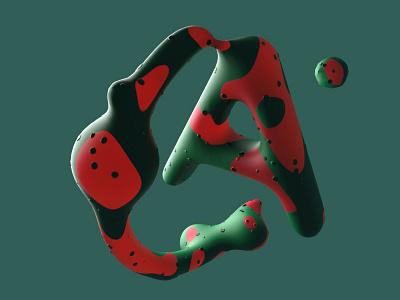 Watermelon letter 3d 3d art 3d modeling c4d cinema4d fruit logo fruity illustration letter logo organic texture type watermelon