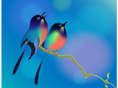 Spring Birds illustration