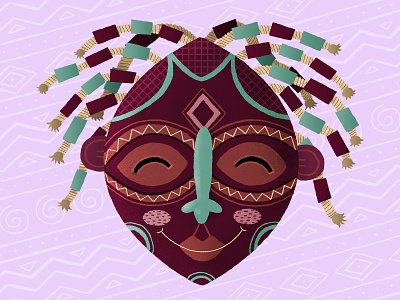 African Mask africa african app childrens childrens illustration educational illustration mask pattern smile