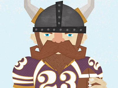 Vikings Fan beard drawn football hand helmet horns numbers pigskin vikings