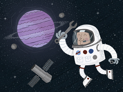 Space astronaut moons planet space stars