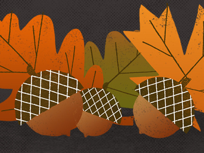Happy Fall acorns colors happy illustration leaves season squirrel texture type