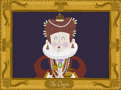 The Queen design elizabethan illustration queen typography
