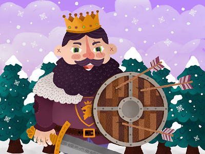 Battle King design illustration king snow winter