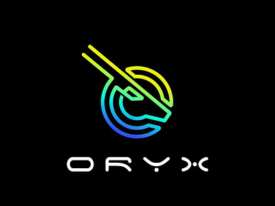 Oryx logo animation app electric innovation lineart logo oryx techno