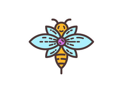 Bee Flower logo animals animation bee branding design flower graphic design honey logo