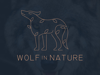 Wolf in Nature line logo animals branding design graphic design icon illustration leaf logo symbol vector zoo