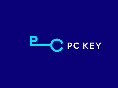 PC key logotype branding design it letter lettering logo logotype pc symbol ui vector