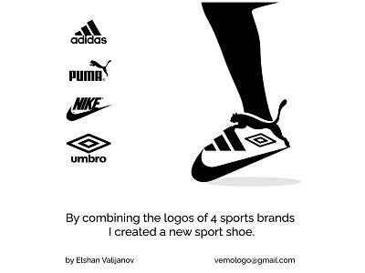 4 sports brands Shoe adidas branding design logo nike puma run shoe sport symbol umbro