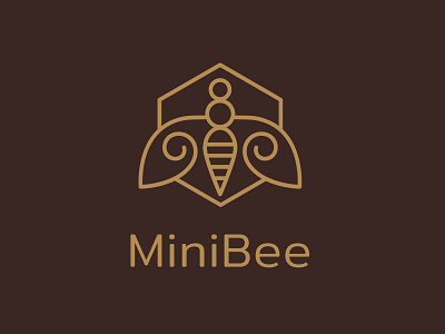 Mini Bee animals bee branding design designer graphic design honey line logo logo logotype symbol wings