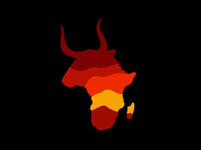 Africa Bull Logo africa bull cow hot livestock logo map red