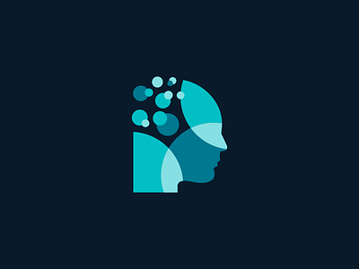 Creative Brain blue brain creative head logo man thinking water