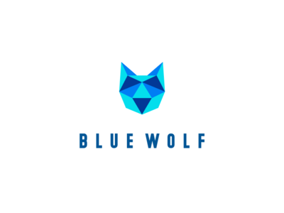 Blue Wolf animals blue fox logo polygon art wild wolf