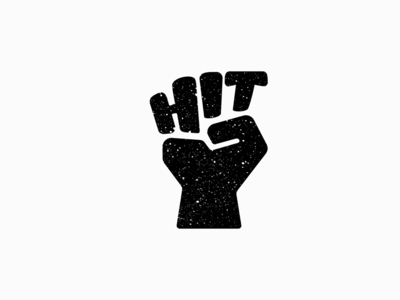 Hit boxing hand hit logo negative space