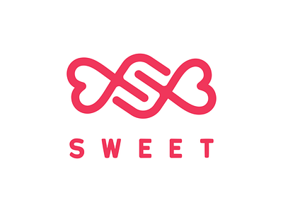 Sweet Love candy design heart icon logo logotype s letter sweet sweet love symbol