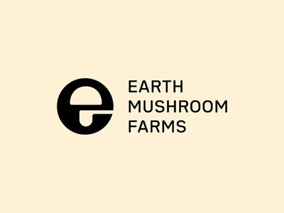 Eart Mushroom Farms design e icon lettering logo mushroom symbol vector