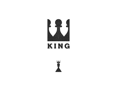 Pawn King branding chess crown design king logo pawn royal symbol vip