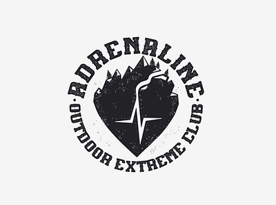 Adrenaline Outdoor Extreme Club adrenaline boyscout camping club extreme heart logo mountain