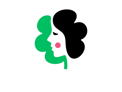 woman logo beauty salon girl leaf organic salon symbol