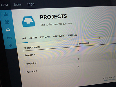 Client Project Management UI - Project Overview dashboard ui