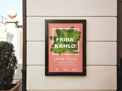 Frida Kahlo Exhibition Outdoor Poster advertising art exhibition flower flowers frida kahlo leaf leaves outdoor outdoors poster