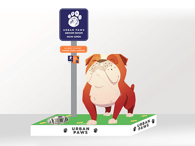Urban Paws Dog Bowl ad advertising animal design dog groom illustration outdoor stand