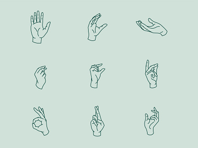 Hand icons branding hands icons illustration restuarant