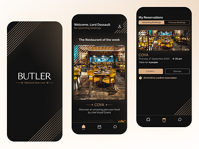 Booking / reservation - UI app design logo luxury design minimal mobile app mobile ui restaurant app ui ux vector