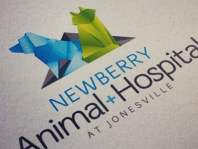 Logo Concept - Newberry Animal Hospital animal gainesville identity logo oragami veterinarian