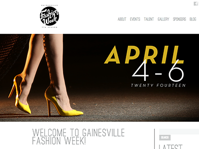 Gainesville Fashion Week 2014 Website Graphics