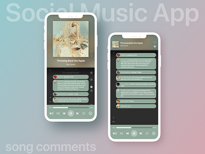 UI exercise: social music app 2 - comments display app design chat comment music app music player social app ui ui design ui exploration