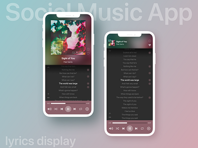 UI exercise: social music app 1 - lyrics display