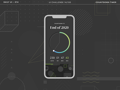 DailyUI 014 - Countdown Timer 2020 app design countdowntimer dailyui ui ui design