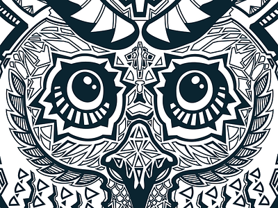 Patterned Owl lines owl patterns tattoo vector