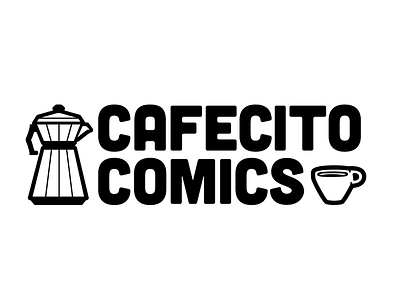 Cafecito Comics Logo cafecito coffee comics cuban logo