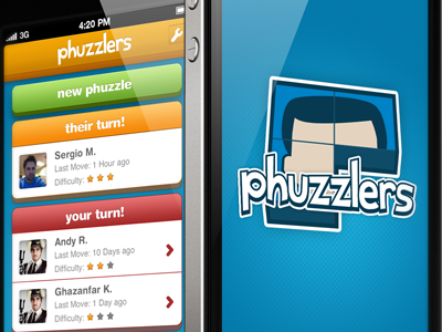 Puzzle UI game ios iphone logo puzzle ui ux