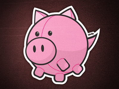 Piggy Sticker cartoon cute illustrator pig piggy sticker vector