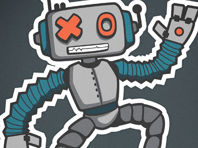 Scribblebot blo0p cartoon cute robot sticker