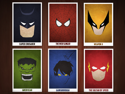 Blo0p's Super Heroes blo0p dc flash heroes hulk marvel posters spiderman super hero