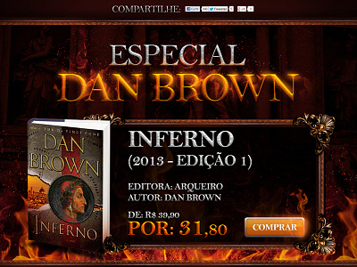 Hotsite Inferno Book - Dan Brown button effect fire font fonteffect hell hotsite layout photoshop red