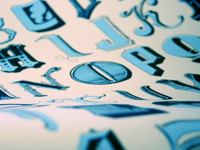Alphabet Poster hand drawn lettering poster screen print