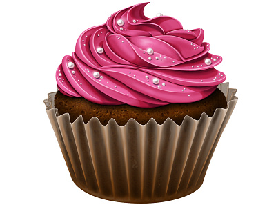 Cupcake Illustration baking cupcake food icing muffin paper photoshop sweet tasty texture treat yummy