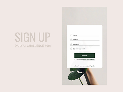Daily UI Sign Up Page dailyui dailyui001 mobilesignup signup