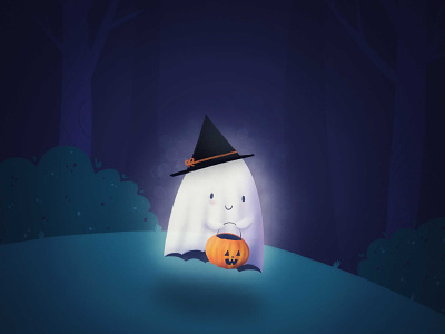 Happy Halloween boo cute ghost halloween illustration procreate pumpkin spooky witch