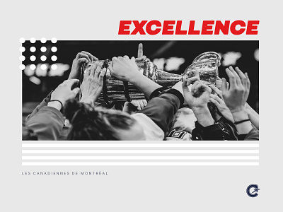 Canadiennes - Excellence alumni black and white branding editorial excellence hockey inspiration layout photography sports typography