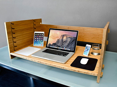 Lift - the Cure for Sitting Disease bamboo desk iskelter modern product design sit to stand
