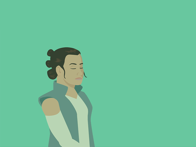 Reach out animation illustration jedi motion design motion graphics rey starwars vector